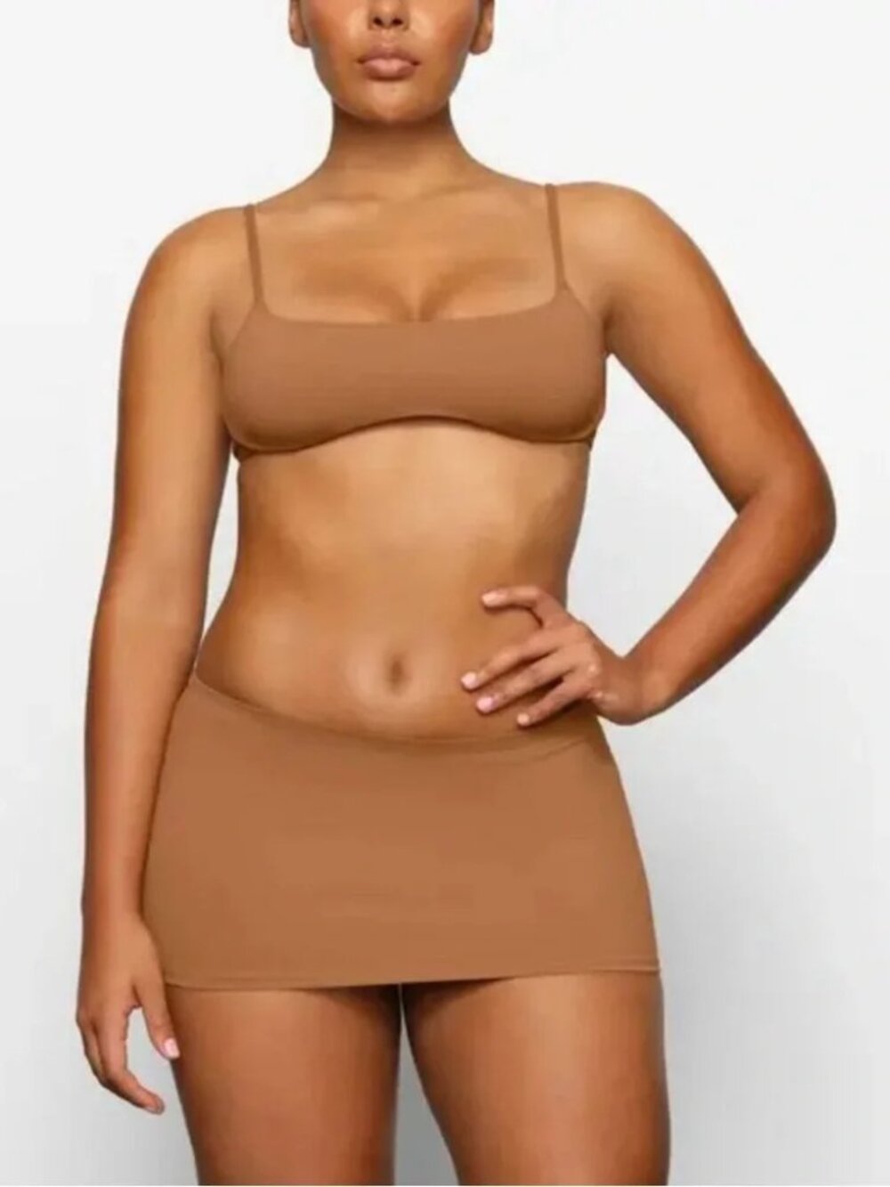 Skims Swim Micro Mini Skirt in Almond -NWT